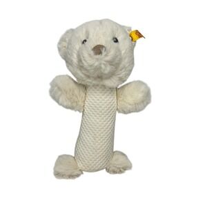 Steiff Soft Cuddly Friends‎ 240782 Giggles Teddy Bear Baby Rattle Cream